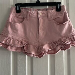 GAP X LOVE SHACK FANCY DENIM PINK RUFFLE SKIRT SIZE 18
